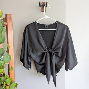 Black satin shawl, Size 10